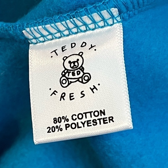 Teddy Fresh Hoodie Color Block Bubblegum Pink Blue Green Ltd Edition Retro MED - Picture 11 of 12